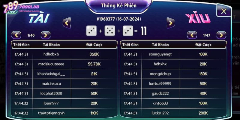 Kinh nghiệm chơi tài xỉu 789Club giỏi